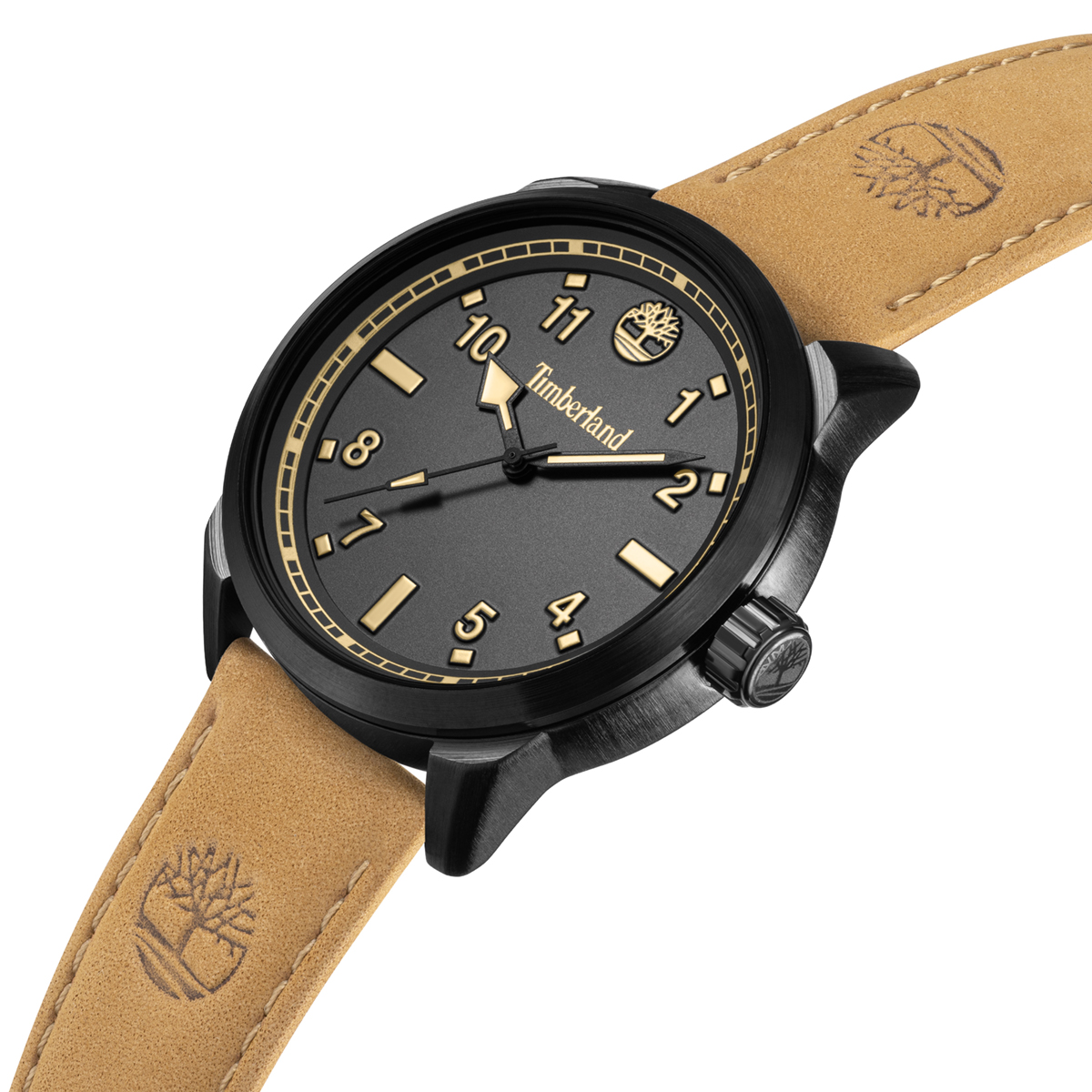 TIMBERLAND Small Henniker Black Dial 44mm Black Stainless Steel Beige Leather Strap TDWGA0109701 - 3