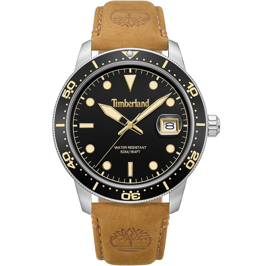 TIMBERLAND Peatfield Black Dial 44mm Stainless Steel Brown Leather Strap TDWGB00834X0 - 3