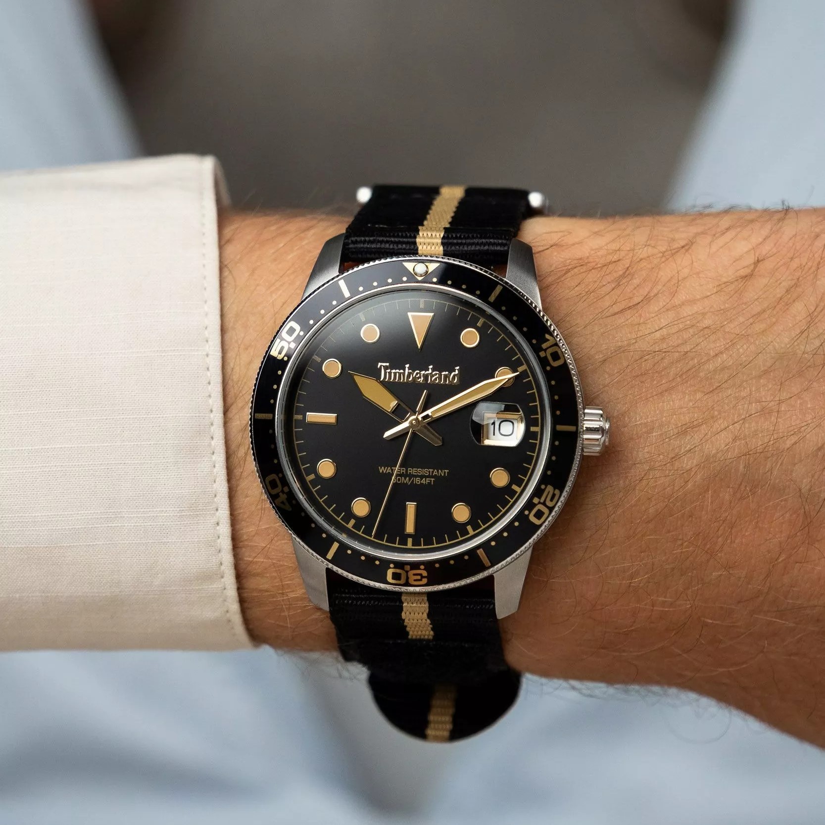 TIMBERLAND Peatfield Black Dial 44mm Stainless Steel Brown Leather Strap TDWGB00834X0 - 