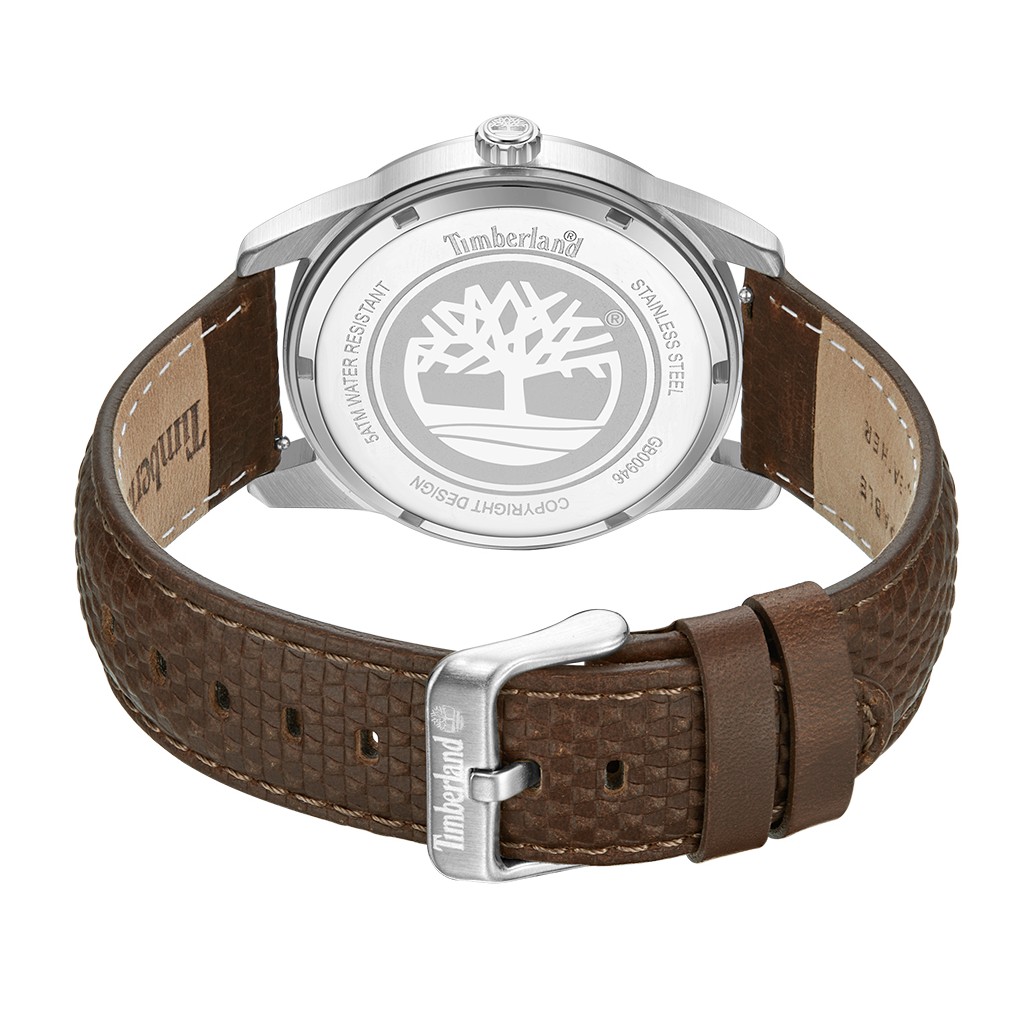 TIMBERLAND Jahscepi Black Dial 42mm Silver Stainless Steel Brown Leather Strap TDWGB0094602 - 3