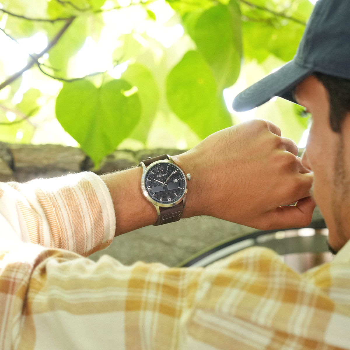TIMBERLAND Trumbull Black Dial 45mm Silver Stainless Steel Brown Leather Strap TDWGB0109003 - 