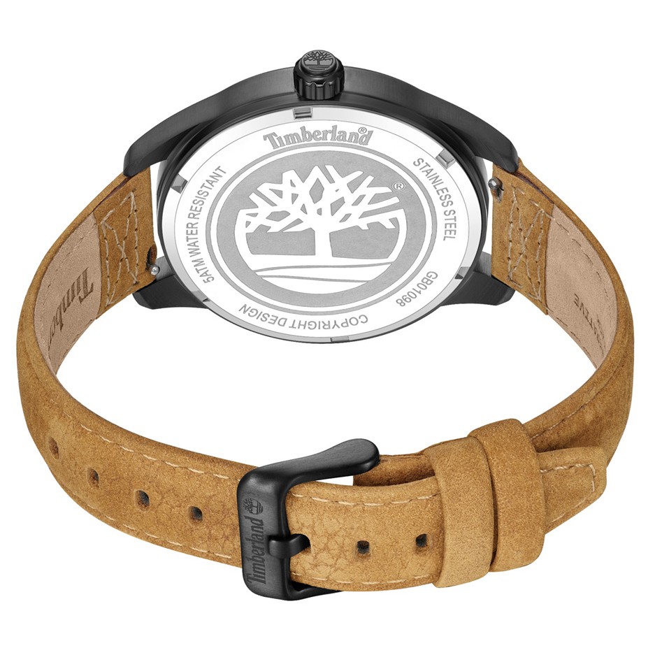 TIMBERLAND Small Northbridge Black Dial 43mm Black Stainless Steel Brown Leather Strap TDWGB0109803 - 4