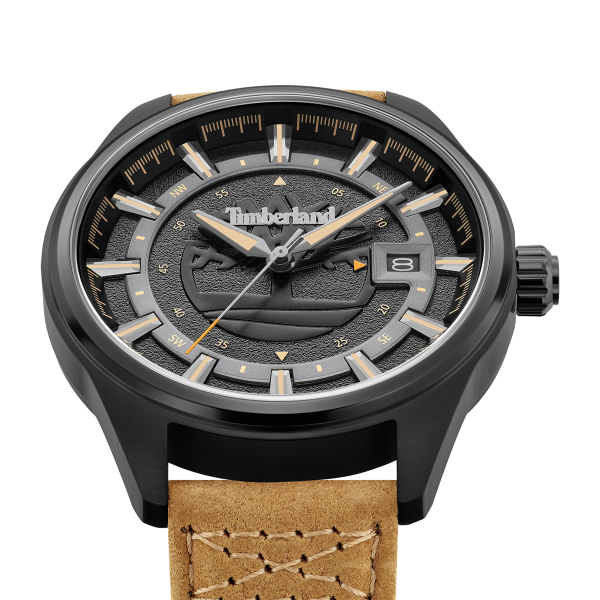 TIMBERLAND Small Northbridge Black Dial 43mm Black Stainless Steel Brown Leather Strap TDWGB0109803 - 5