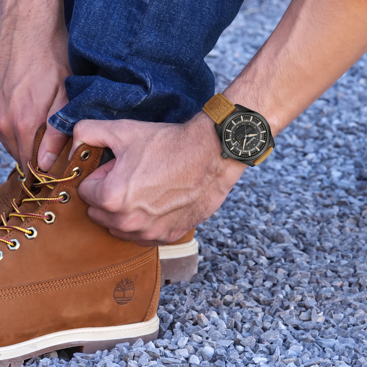 TIMBERLAND Small Northbridge Black Dial 43mm Black Stainless Steel Brown Leather Strap TDWGB0109803 - 