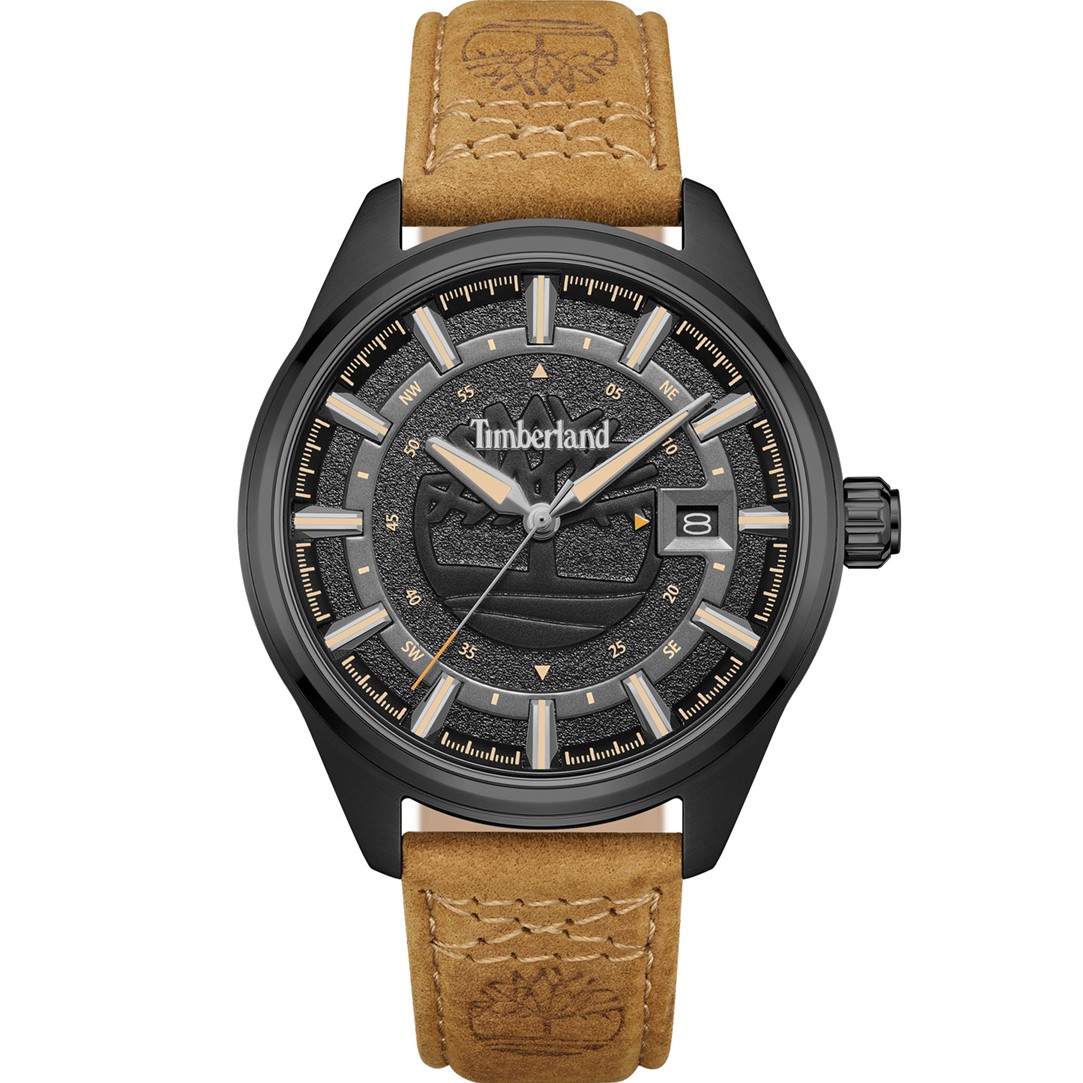 TIMBERLAND Small Northbridge Black Dial 43mm Black Stainless Steel Brown Leather Strap TDWGB0109803 - 