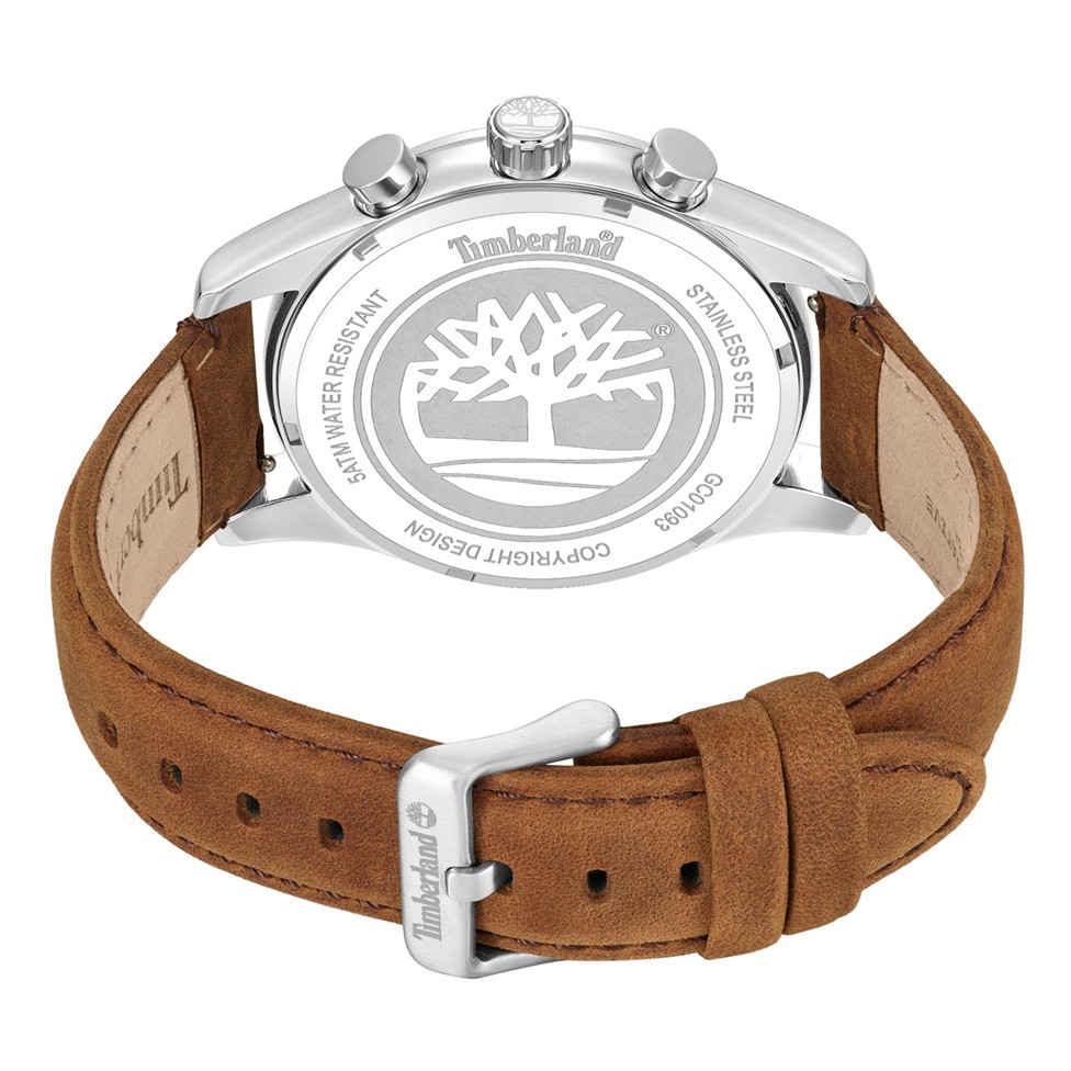 TIMBERLAND Ashmont Chronograph Black Dial 46mm Silver Stainless Steel Brown Leather Strap TDWGC0109301 - 4