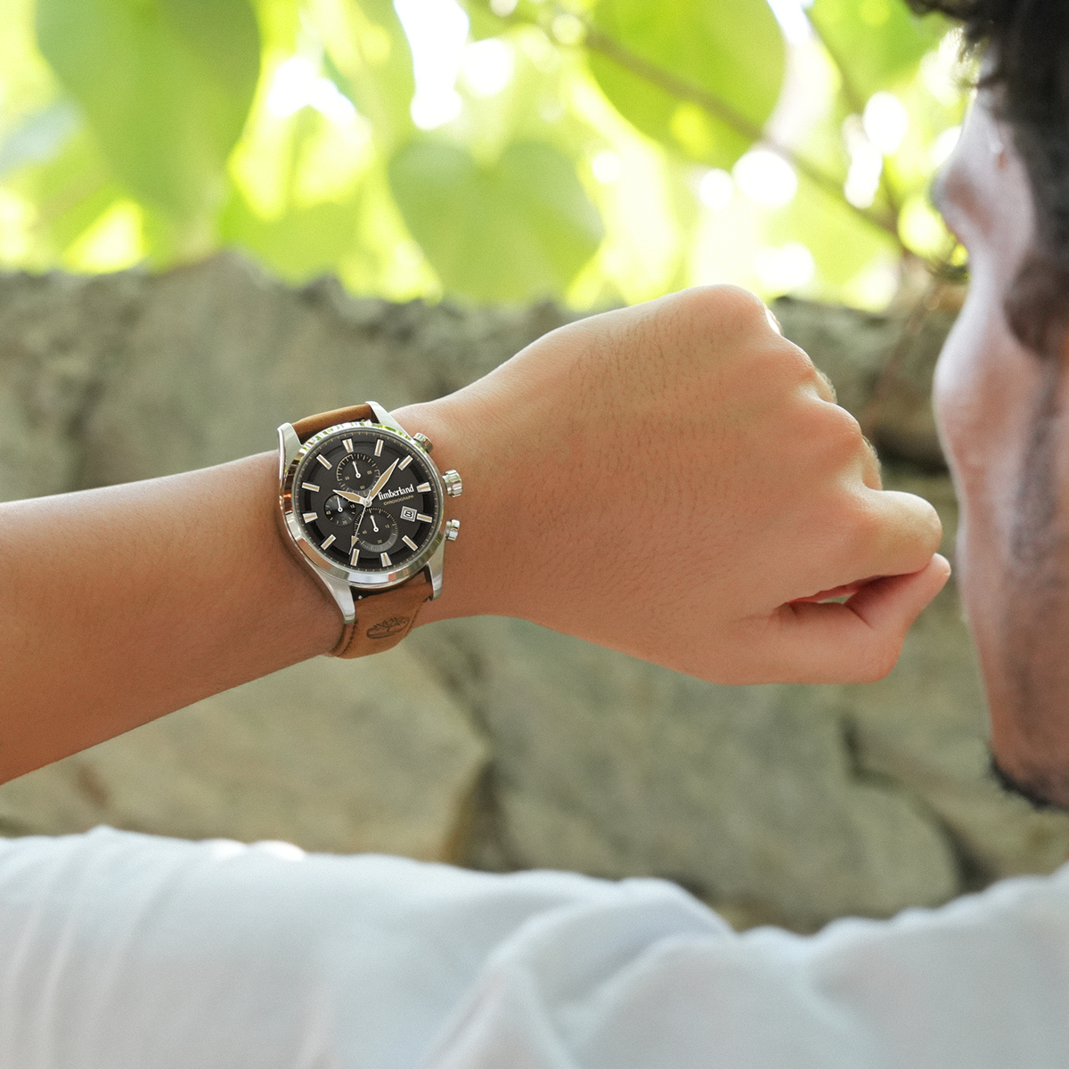 TIMBERLAND Ashmont Chronograph Black Dial 46mm Silver Stainless Steel Brown Leather Strap TDWGC0109301 - 