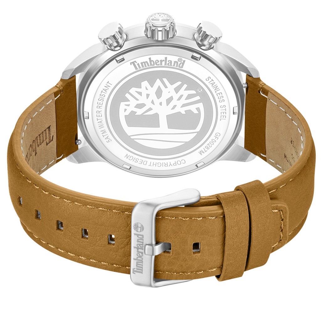 TIMBERLAND Henniker II Multifunction Black Dial 46mm Silver Stainless Steel Brown Leather Strap TDWGF0028701M - 3