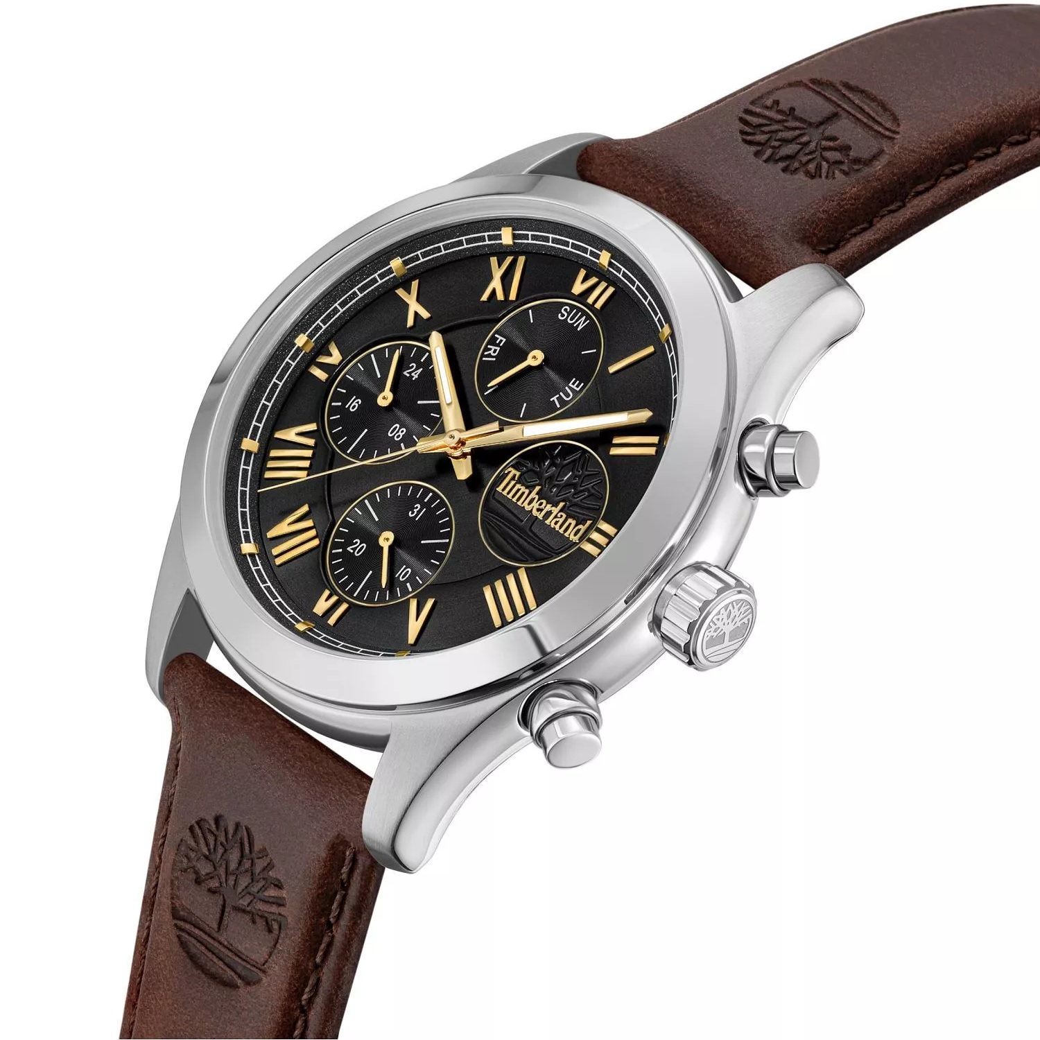 TIMBERLAND Ashmont Black Dial 44mm Stainless Steel Brown Leather Strap TDWGF0082601 - 3