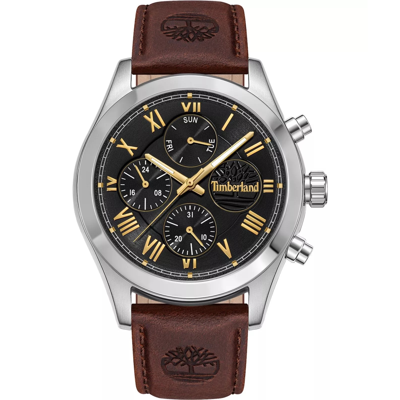 TIMBERLAND Ashmont Black Dial 44mm Stainless Steel Brown Leather Strap TDWGF0082601 - 