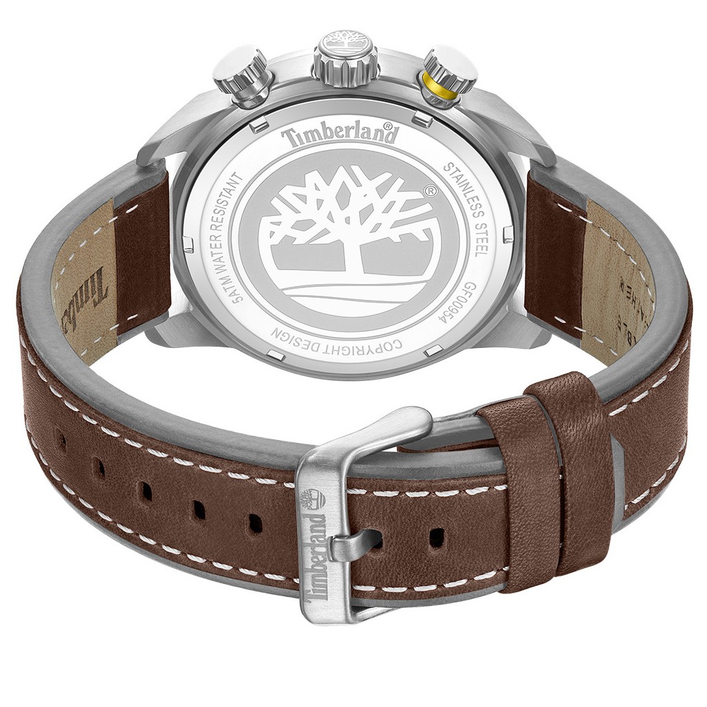TIMBERLAND Calahan Chronograph Black Dial 46mm Silver Stainless Steel Brown Leather Strap TDWGF0095402 - 4