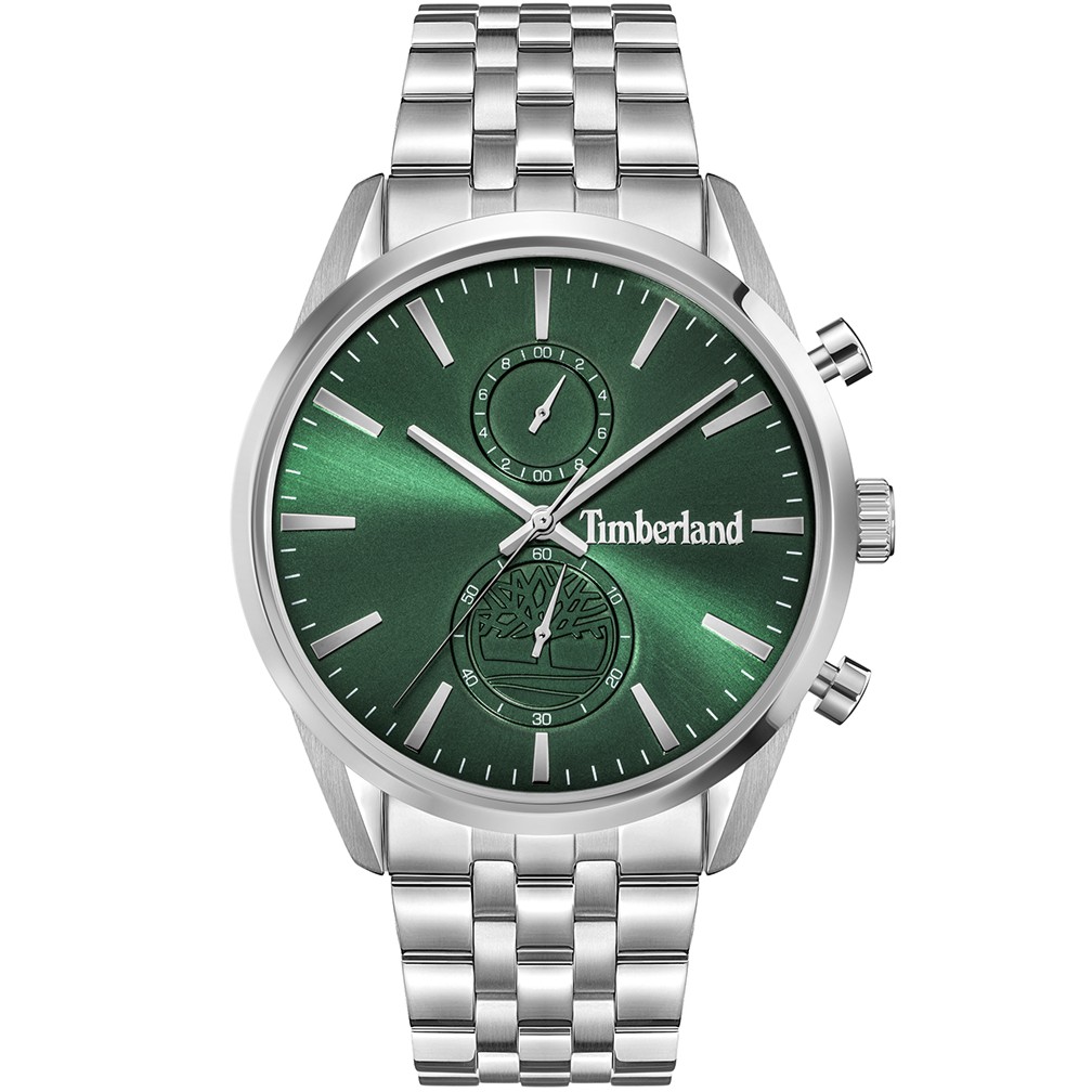 TIMBERLAND Sheepscot Chronograph Green Dial 43mm Silver Stainless Steel Bracelet TDWGI0068703 - 