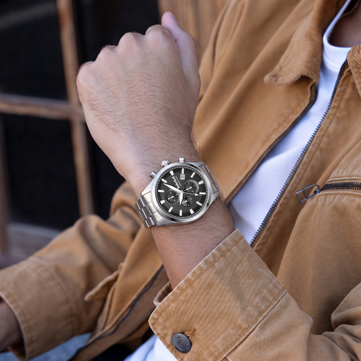 TIMBERLAND Ashmont Chronograph Black Dial 46mm Silver Stainless Steel Bracelet TDWGI0109303 - 