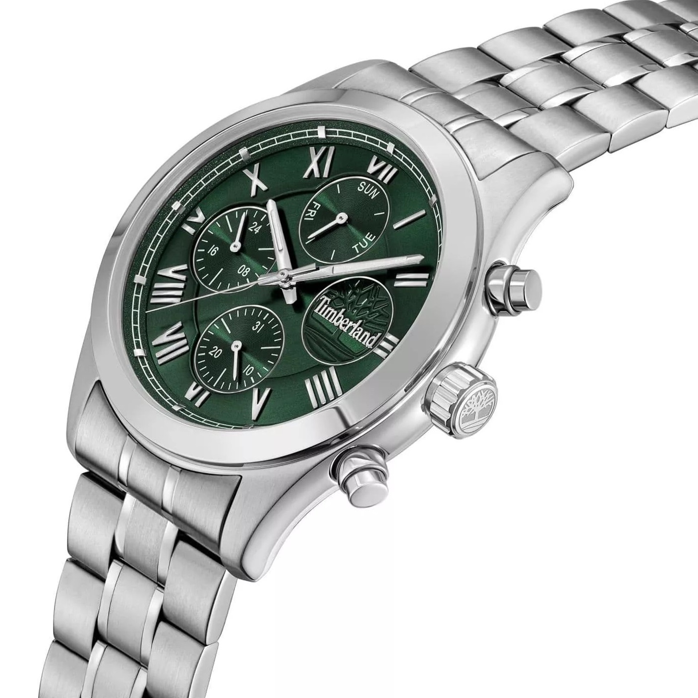 TIMBERLAND Ashmont Chronograph Green Dial 44mm Silver Stainless Steel Bracelet TDWGK0082604 - 