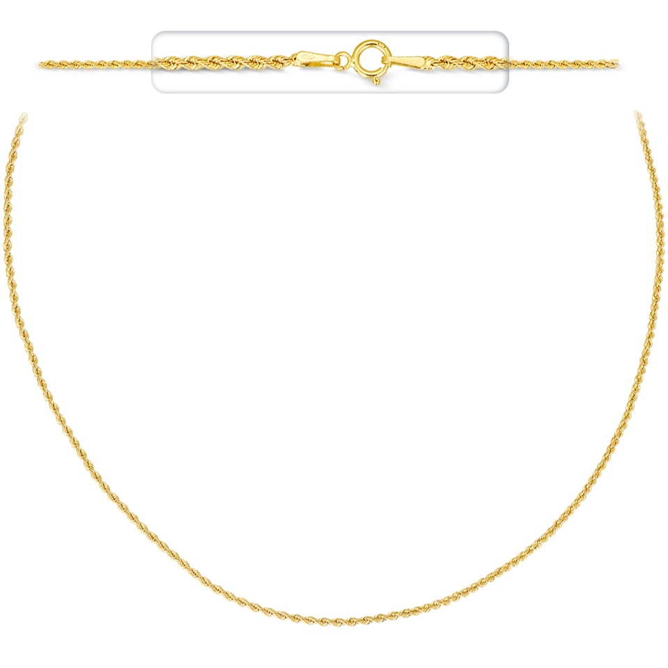 CHAIN Twisted Rope #1 K14 40cm Yellow Gold 5V-KOR030.40 - 