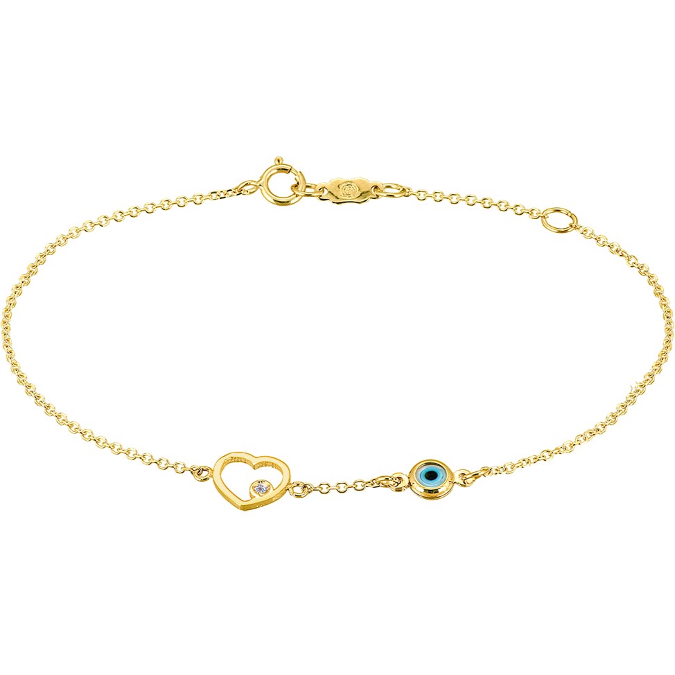 BRACELET Children's Heart K9 Yellow Gold with Zircon Stones 3LAV.V5169 - 