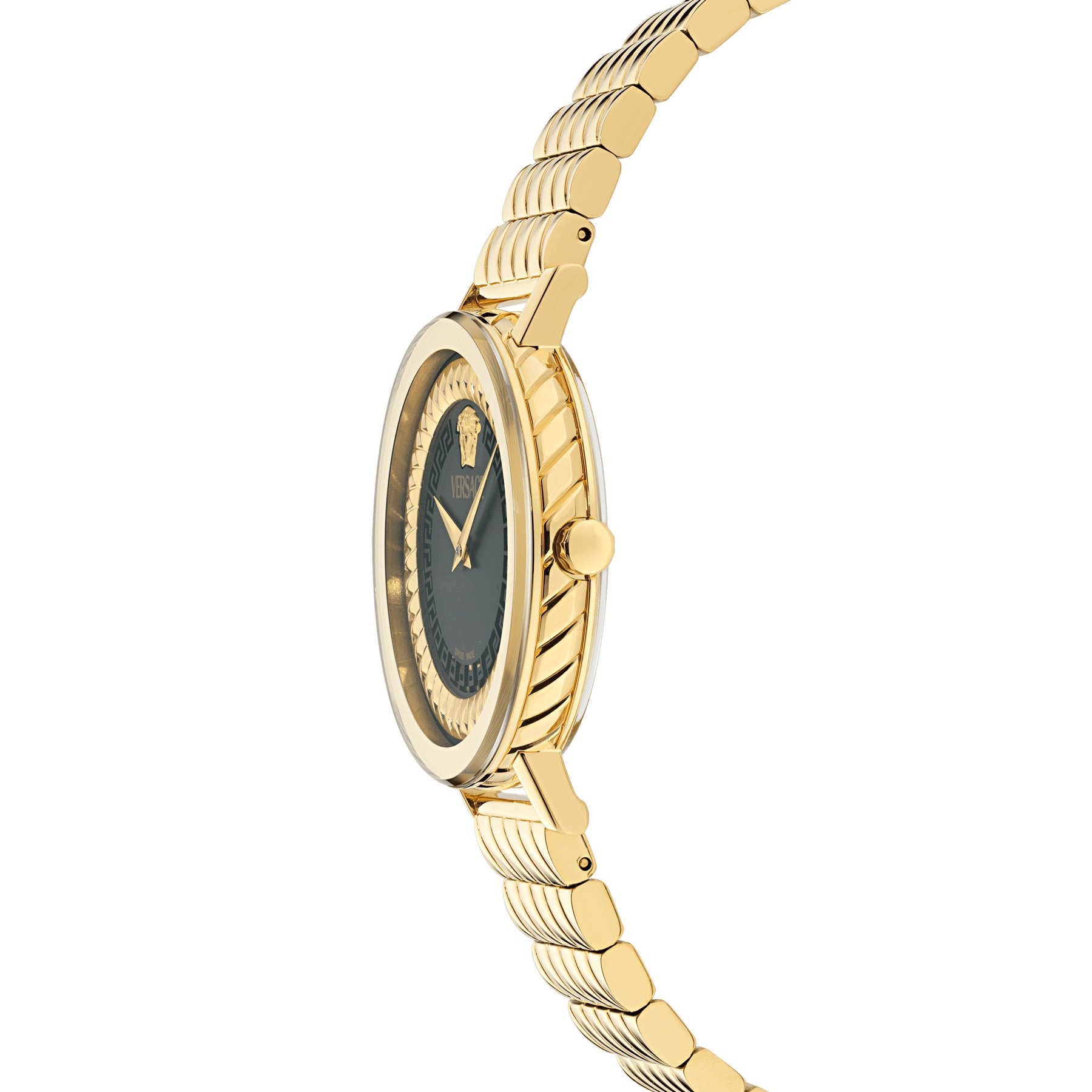 VERSACE Delphinus Black Dial 35mm Gold Stainless Steel Bracelet VE0O00425 - 3