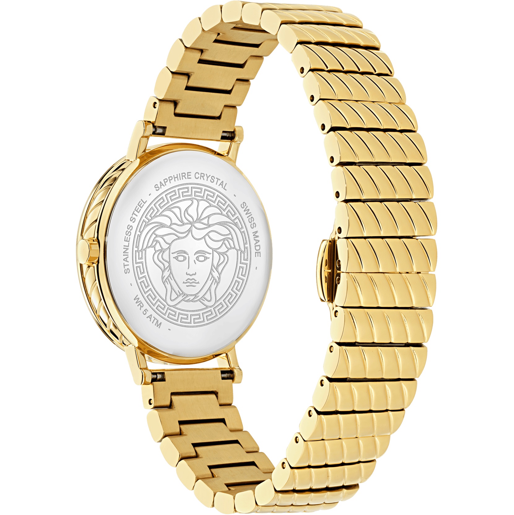 VERSACE Delphinus Black Dial 35mm Gold Stainless Steel Bracelet VE0O00425 - 4