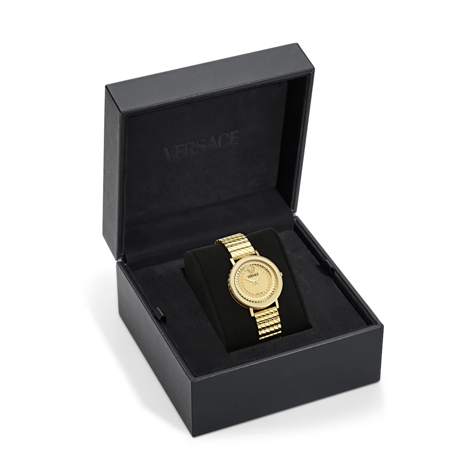 VERSACE Delphinus Gold Dial 35mm Gold Stainless Steel Bracelet VE0O00525 - 5