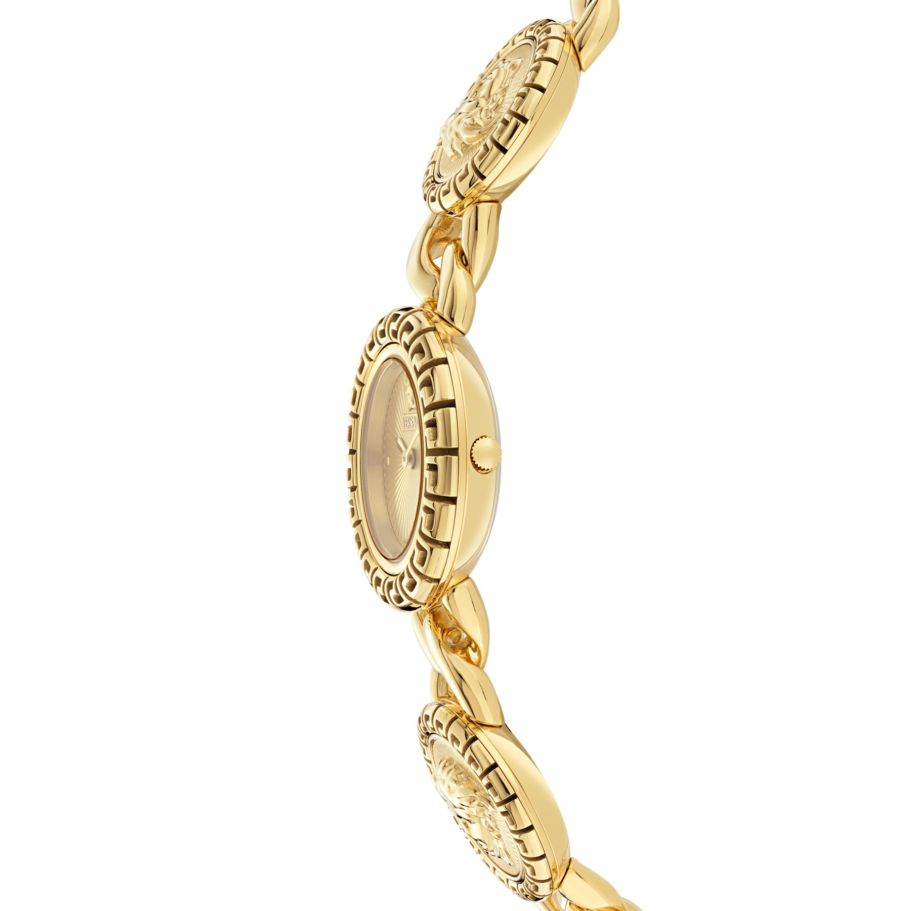 VERSACE Greca Stud Icon Gold Dial 28mm Gold Stainless Steel Bracelet VE0Q00425 - 3