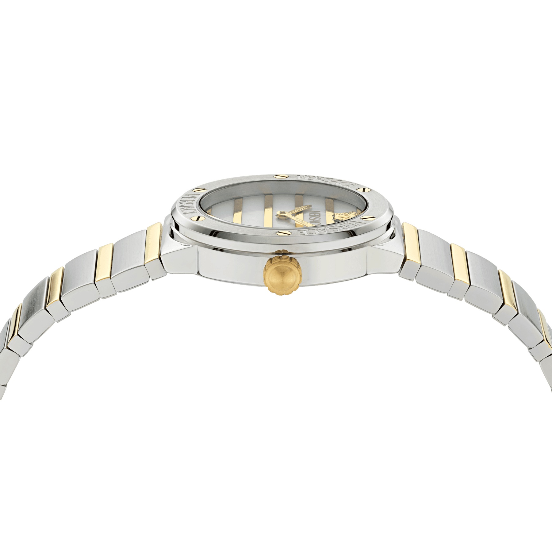 VERSACE Greca Logo Pearl White Dial 33mm Two Tone Gold Stainless Steel Bracelet VE0S00325 - 3