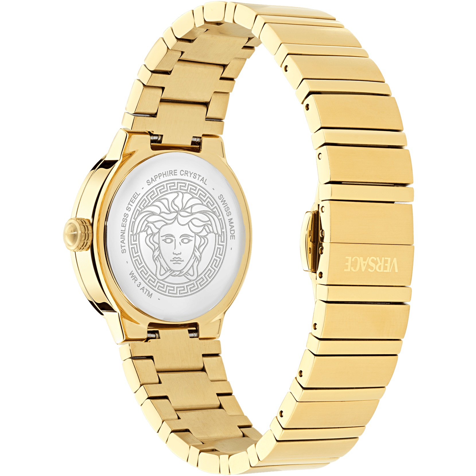VERSACE Greca Logo Pearl Black Dial 33mm Gold Stainless Steel Bracelet VE0S00525 - 4