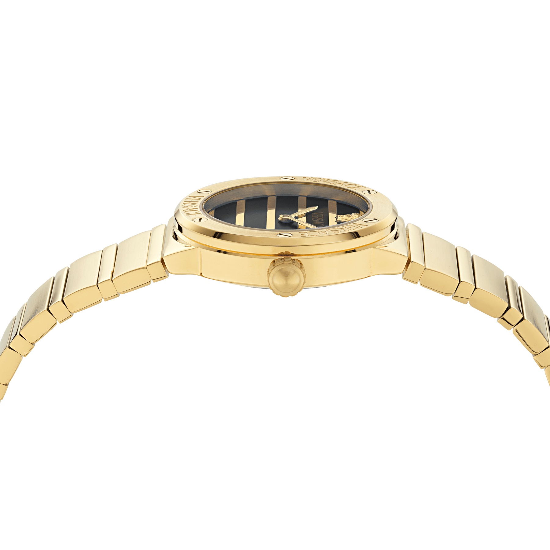 VERSACE Greca Logo Pearl Black Dial 33mm Gold Stainless Steel Bracelet VE0S00525 - 3