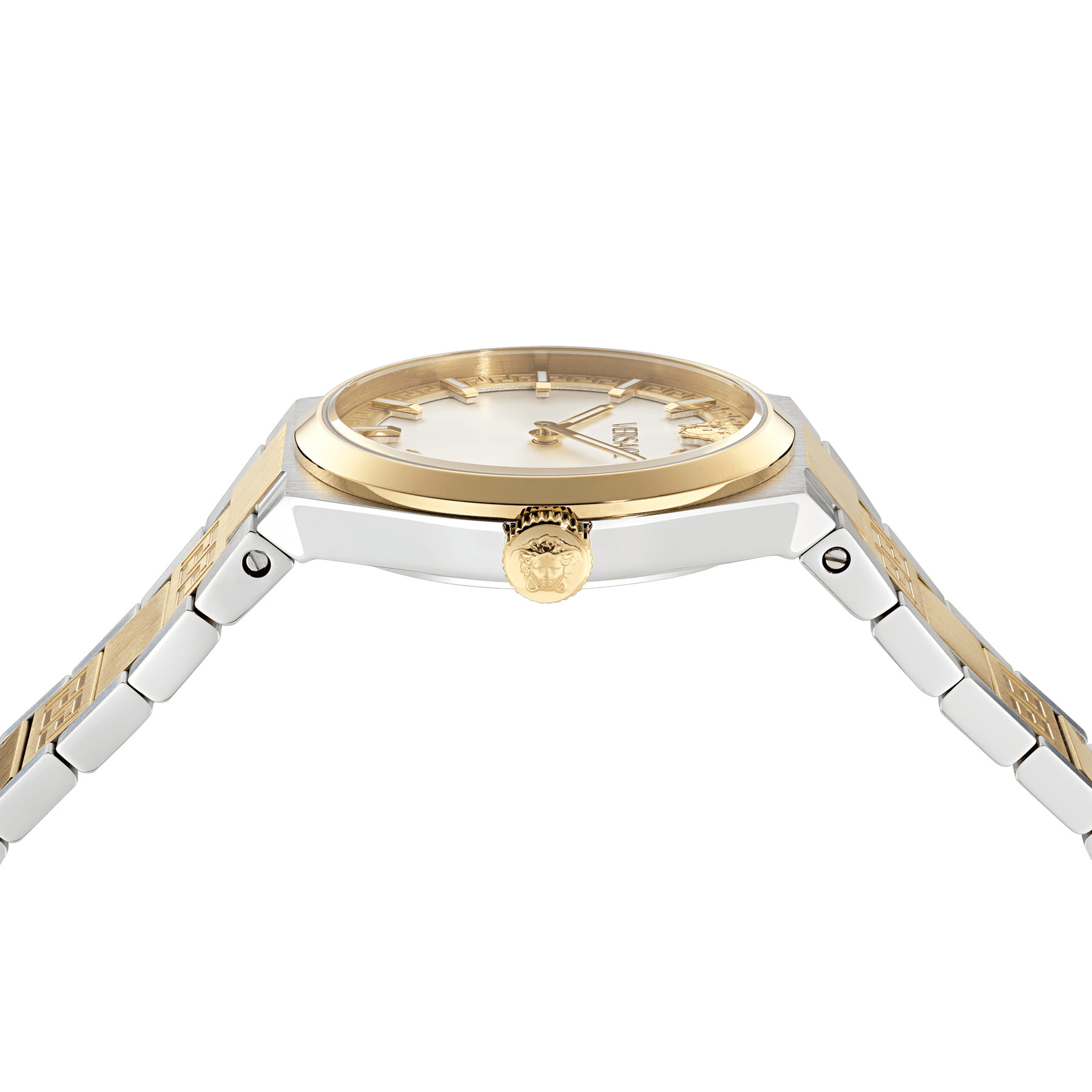 VERSACE V-Auria Lady Silver Dial 35mm Two Tone Gold Stainless Steel Bracelet VE5E00426 - 3