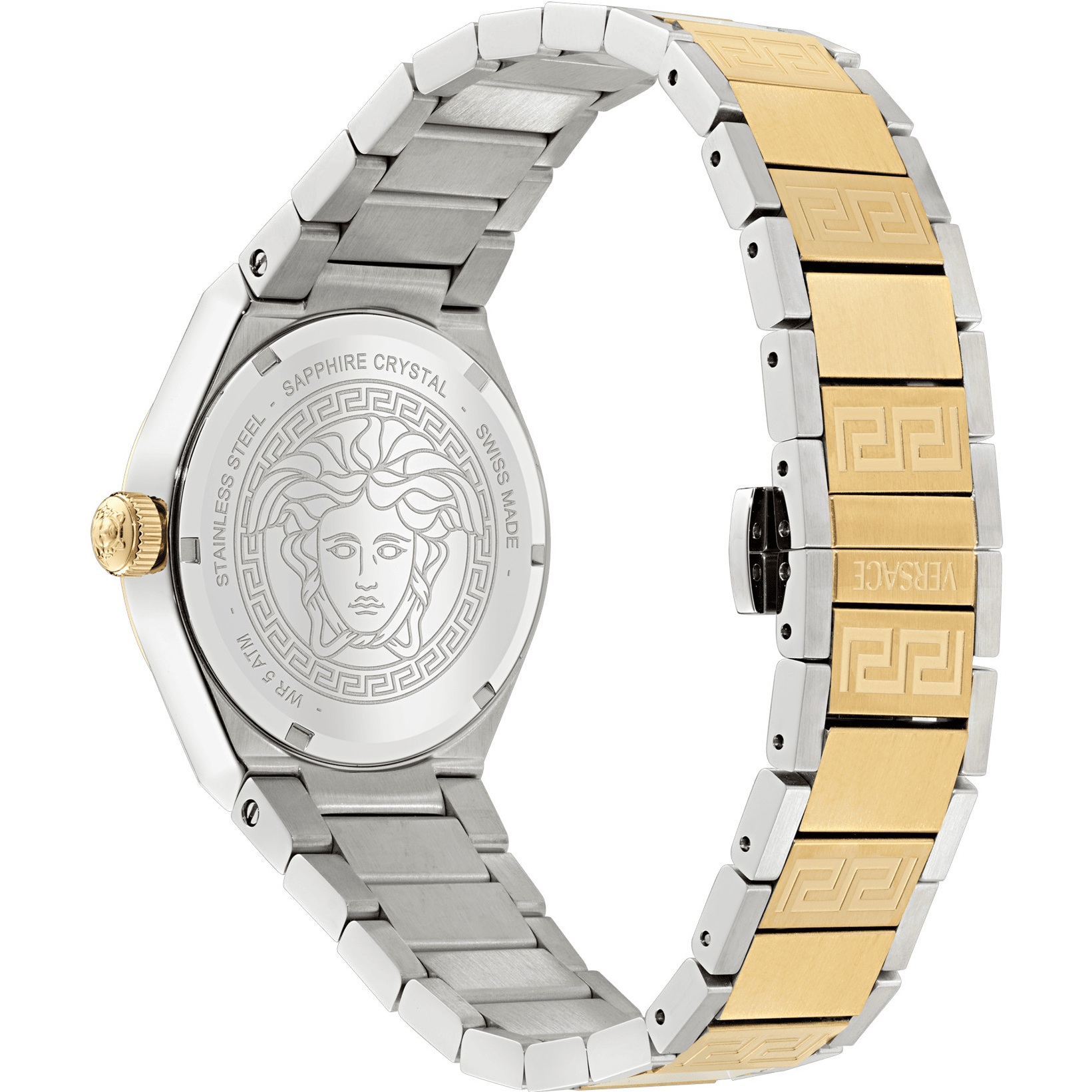 VERSACE V-Auria Lady Silver Dial 35mm Two Tone Gold Stainless Steel Bracelet VE5E00426 - 4