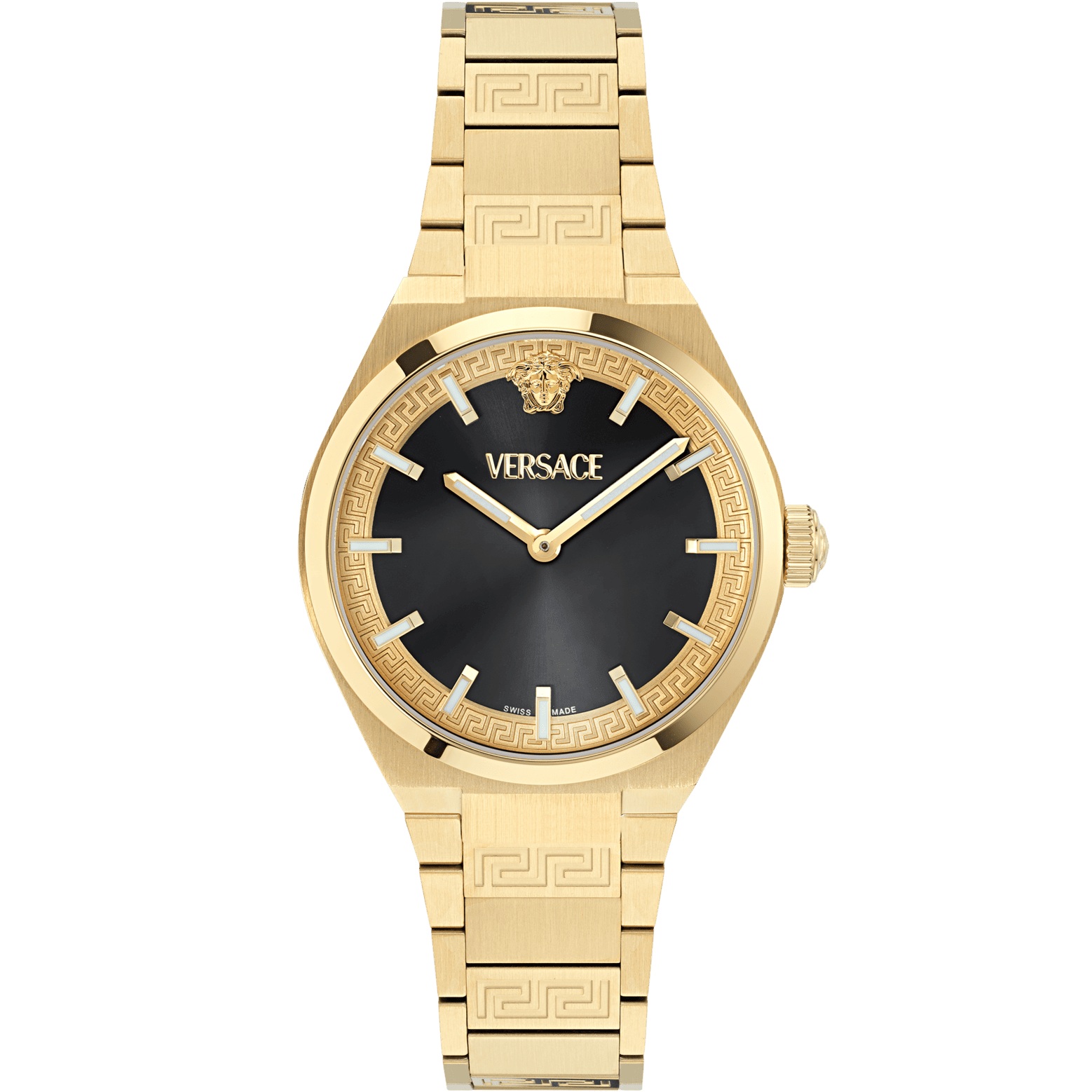 VERSACE V-Auria Lady Black Dial 35mm Gold Stainless Steel Bracelet VE5E00526 - 