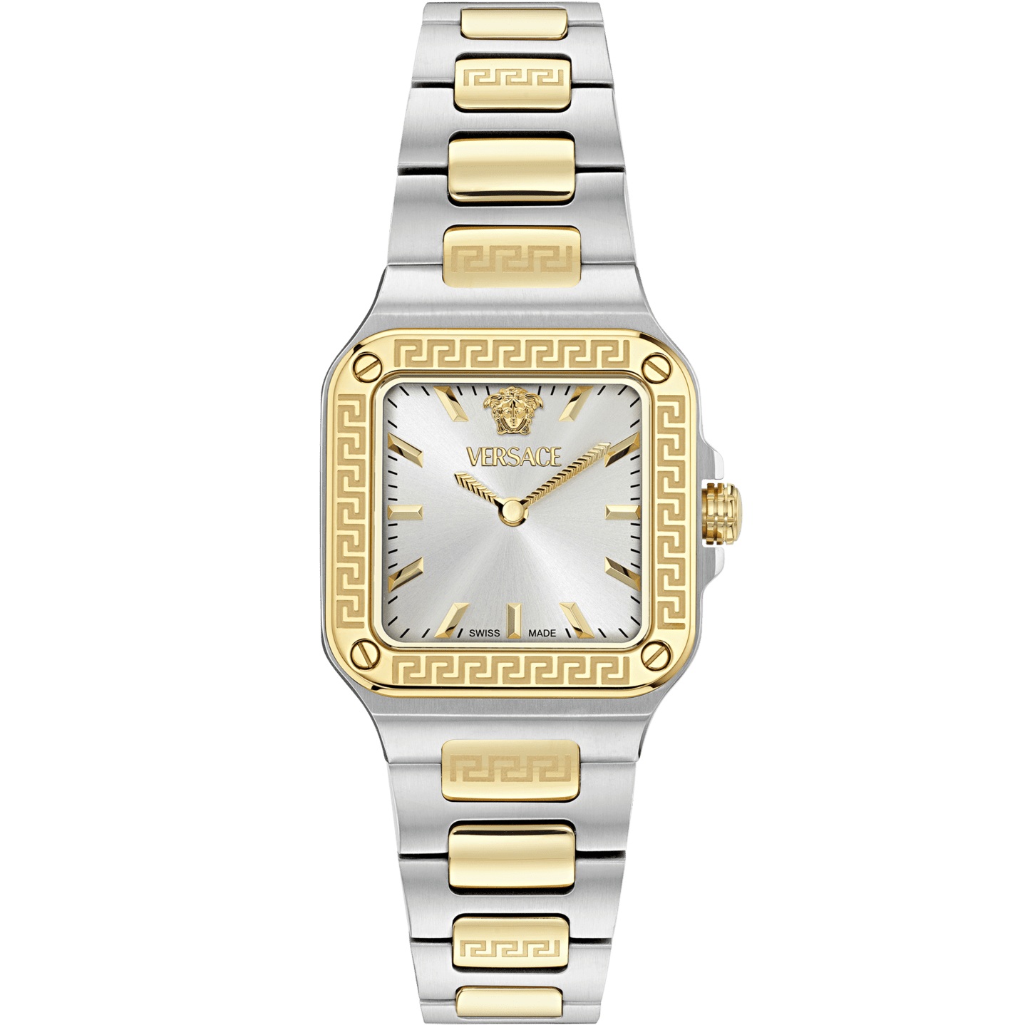 VERSACE Greca Edge Silver Dial 30.00 x 30.00mm Two Tone Gold Stainless Steel Bracelet VE5G00226 - 