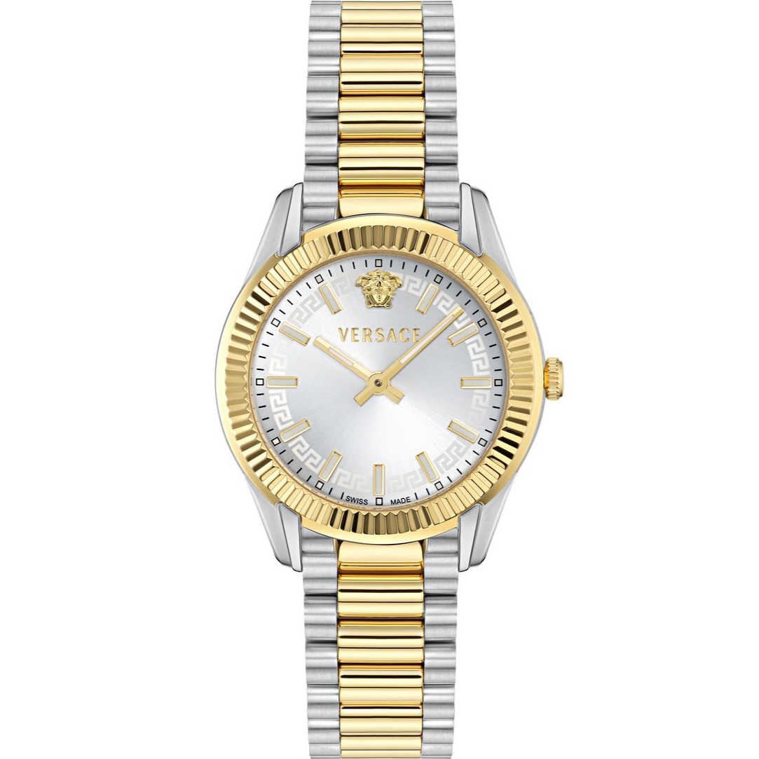 VERSACE Apodis Silver Dial 34mm Two Tone Gold Stainless Steel Bracelet VEYZ00326 - 