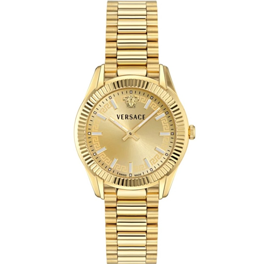 VERSACE Apodis Gold Dial 34mm Gold Stainless Steel Bracelet VEYZ00526 - 