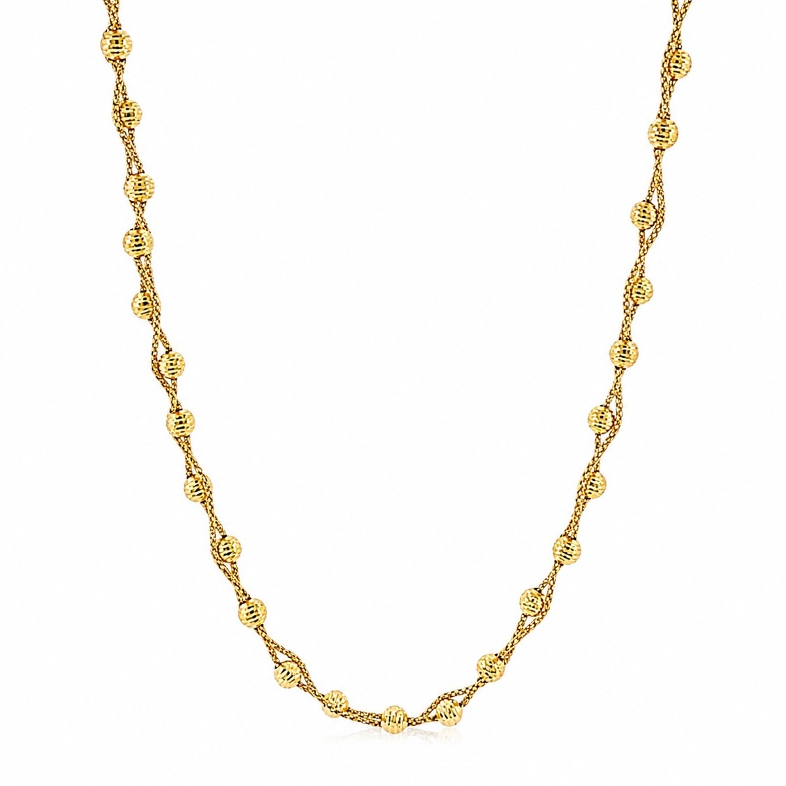 NECKLACE Beaded SENZIO Collection in Yellow Gold K14 VS104051 - 
