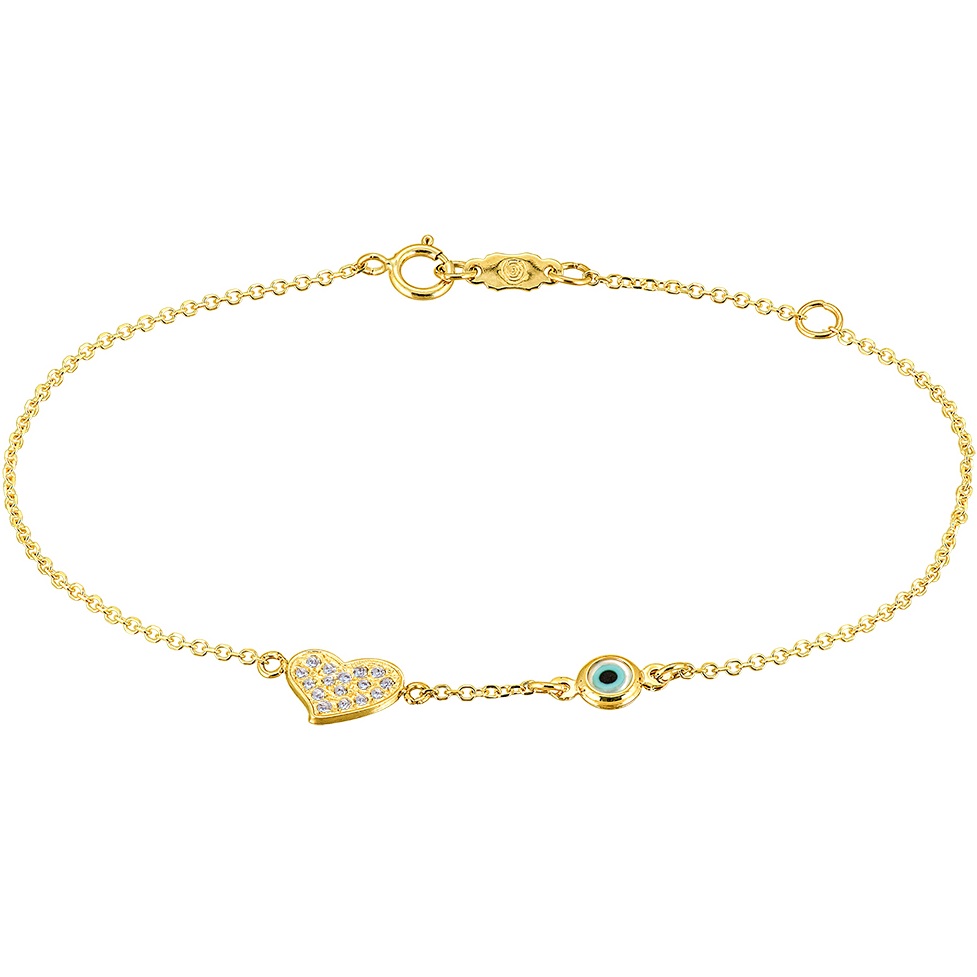 BRACELET Children's Heart K9 Yellow Gold with Zircon Stones 3LAV.VS553 - 