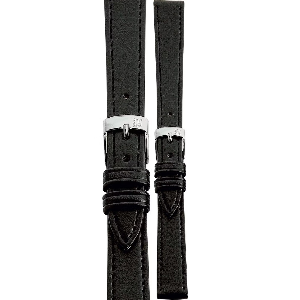 MORELLATO Point Vegan Material Watch Strap 16-14mm Black Synthetic Silver Hardware A01U0112419019CR16 - 