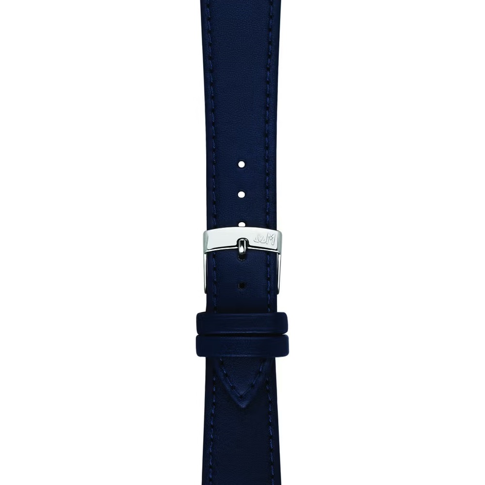 MORELLATO Point Vegan Material Watch Strap 16-14mm Blue Synthetic Silver Hardware A01U0112419062CR16 - 2
