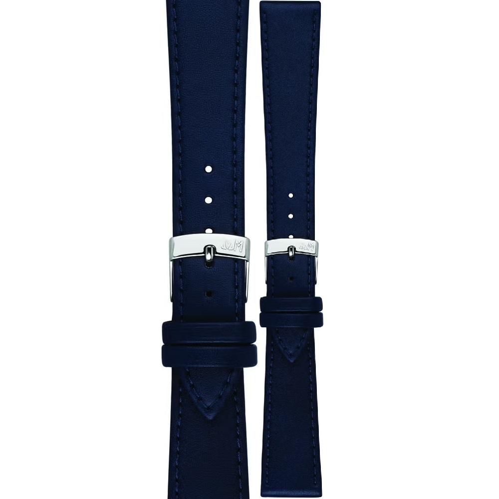 MORELLATO Point Vegan Material Watch Strap 16-14mm Blue Synthetic Silver Hardware A01U0112419062CR16 - 1