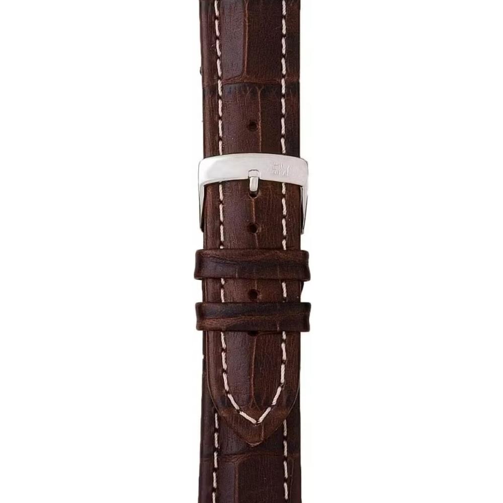 MORELLATO Plus Watch Strap 18-16mm Brown Leather Silver Hardware A01U3252480032CR18 - 2