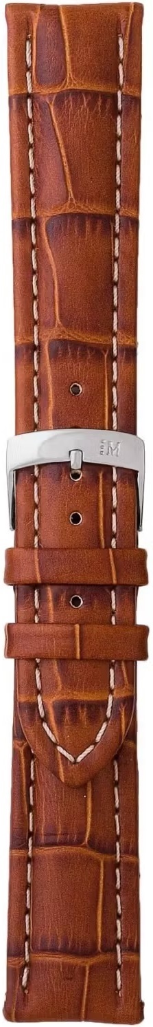 MORELLATO Plus Watch Strap 22-18mm Brown Leather Silver Hardware A01U3252480041CR22 - 3