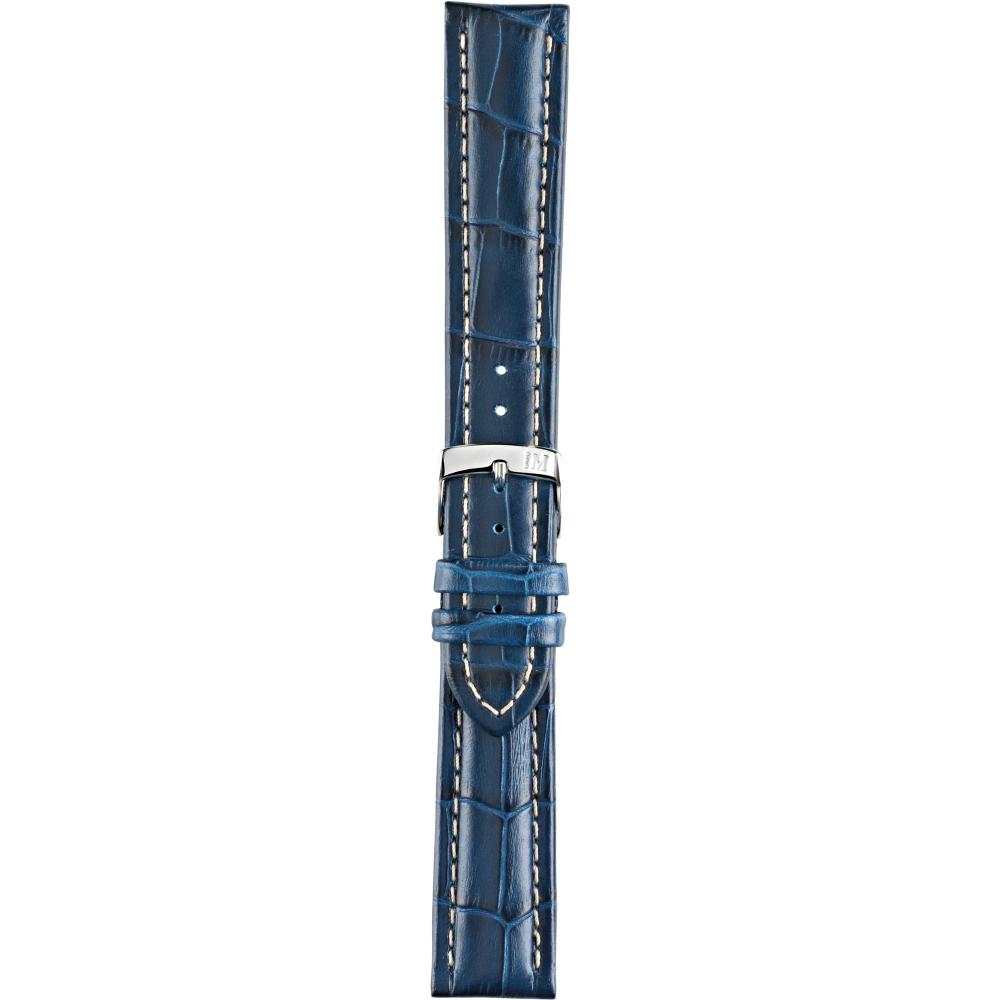 MORELLATO Plus Watch Strap 18-16mm Blue Leather Silver Hardware A01U3252480061CR18 - 3
