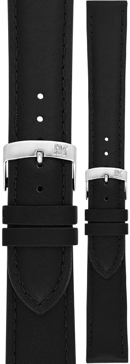 MORELLATO Grafic Watch Strap 14-12mm Black Leather Silver Hardware A01X0969087019CR14 - 1
