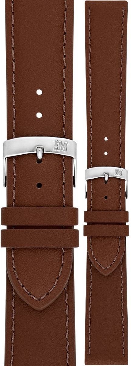 MORELLATO Grafic Watch Strap 14-12mm Light Brown Leather Silver Hardware A01X0969087037CR14 - 
