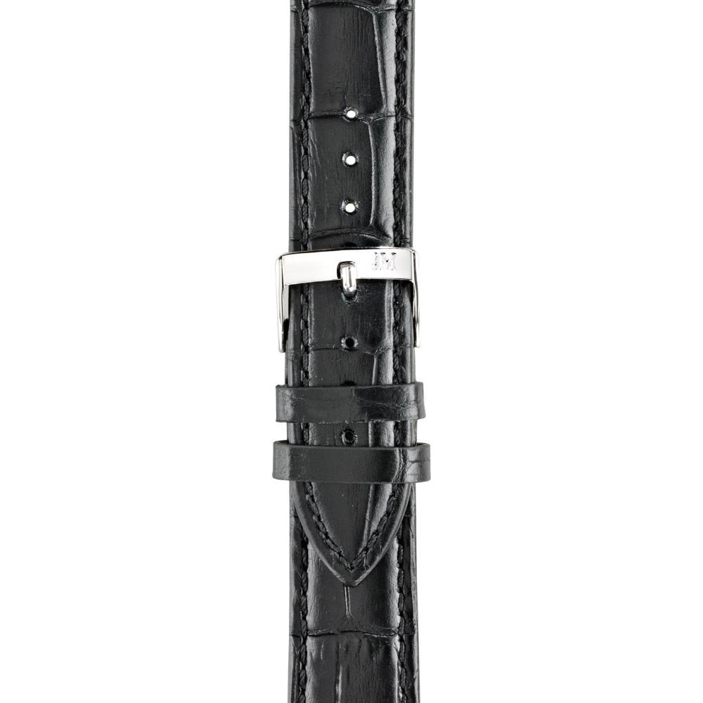 MORELLATO Bolle Watch Strap 16-14mm Black Leather Silver Hardware A01X2269480019CR16 - 2