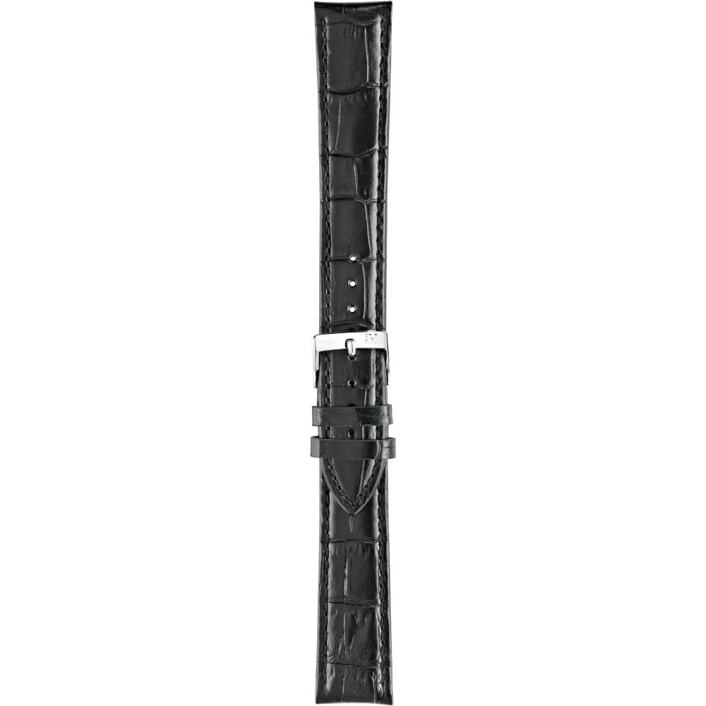 MORELLATO Bolle Watch Strap 16-14mm Black Leather Silver Hardware A01X2269480019CR16 - 3