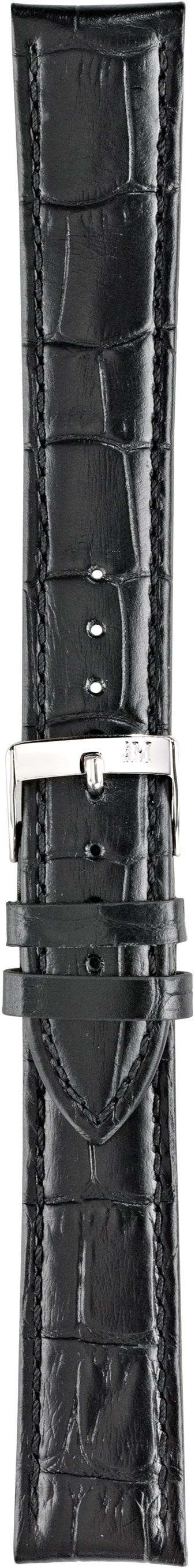 MORELLATO Bolle Watch Strap 22-20mm Black Leather Silver Hardware A01X2269480019CR22 - 3