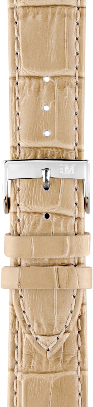 MORELLATO Bolle Watch Strap 22-20mm Beige Leather Silver Hardware A01X2269480027CR22 - 