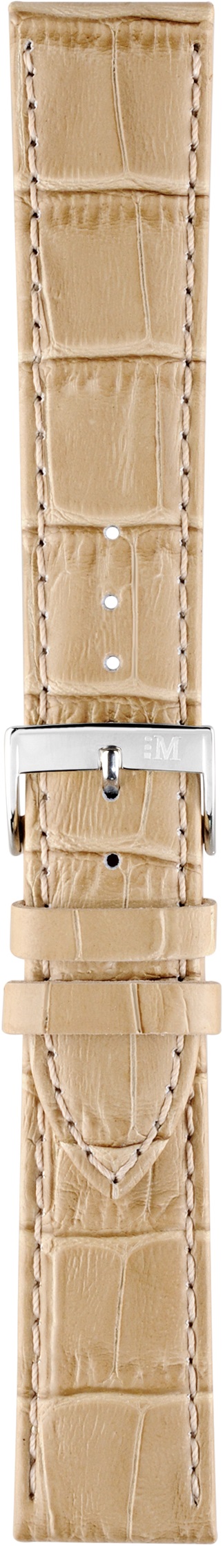 MORELLATO Bolle Watch Strap 22-20mm Beige Leather Silver Hardware A01X2269480027CR22 - 3