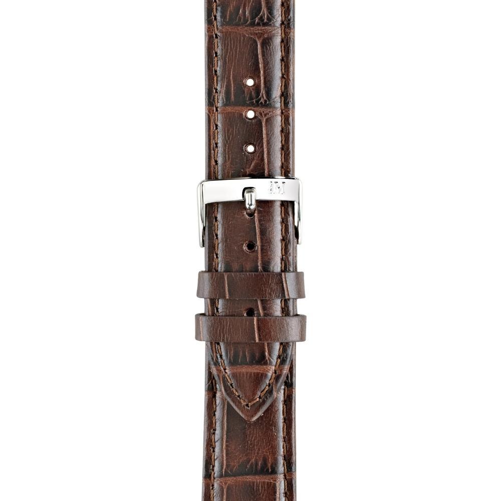MORELLATO Bolle Watch Strap 16-14mm Brown Leather Silver Hardware A01X2269480032CR16 - 