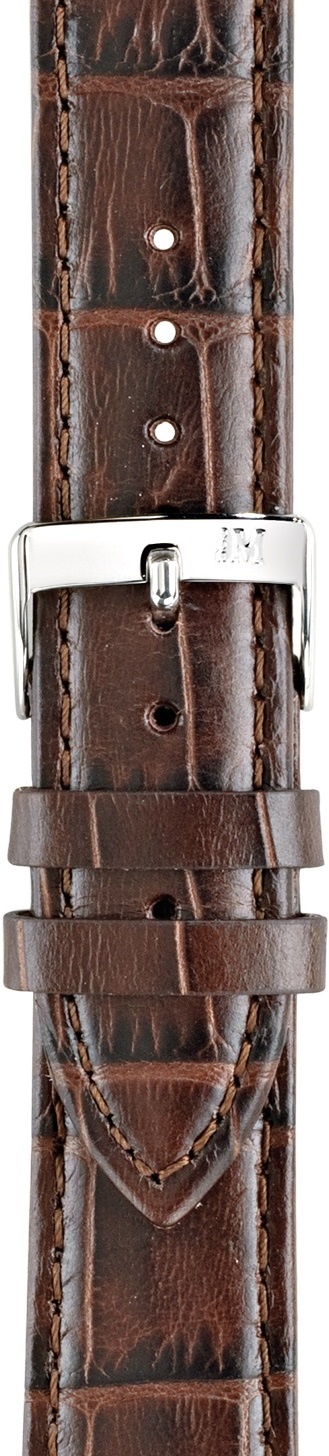 MORELLATO Bolle Watch Strap 22-20mm Brown Leather Silver Hardware A01X2269480032CR22 - 2